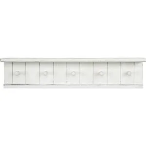 MyGift Estante de baño flotante de madera blanca con 5