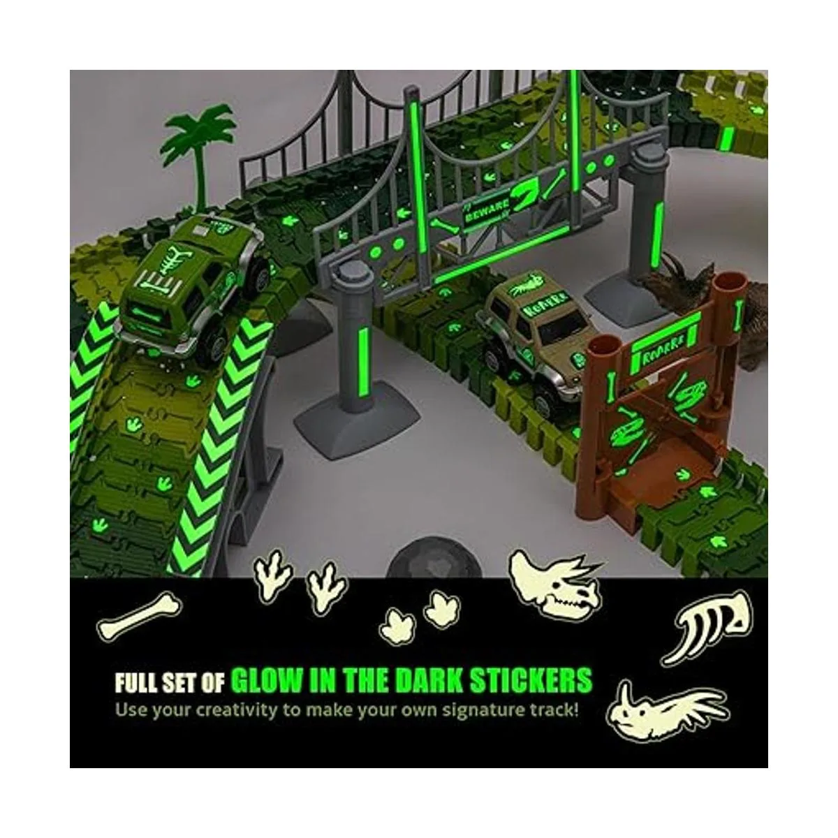 Pista de juguete de dinosaurios para niños y niñas._2