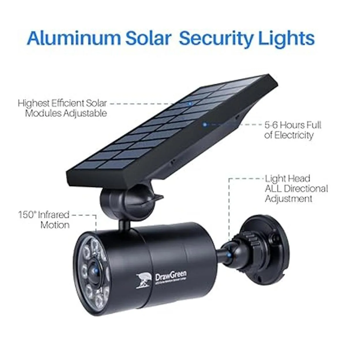 Solar Motion Sensor Light Outdoor of 2 1400Lumen