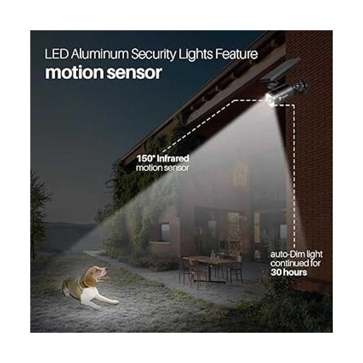 Solar Motion Sensor Light Outdoor of 2 1400Lumen
