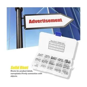 Juego surtido de 250 remaches sólidos moleteados M2 M3 M4