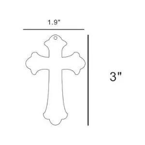 10 llaveros de acrílico en blanco con diseño de cruz de_3