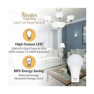 Simba Lighting Bombilla LED GU24 A19 de 12 W 75 W a 100 W_3