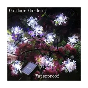 Mankinlu Cadena de luces solares para copo de nieve