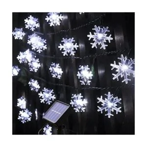 Mankinlu Cadena de luces solares para copo de nieve