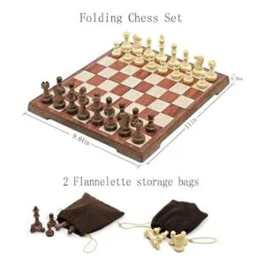 Juego de ajedrez magnético plegable 11.3 x 9.7 in juego_2
