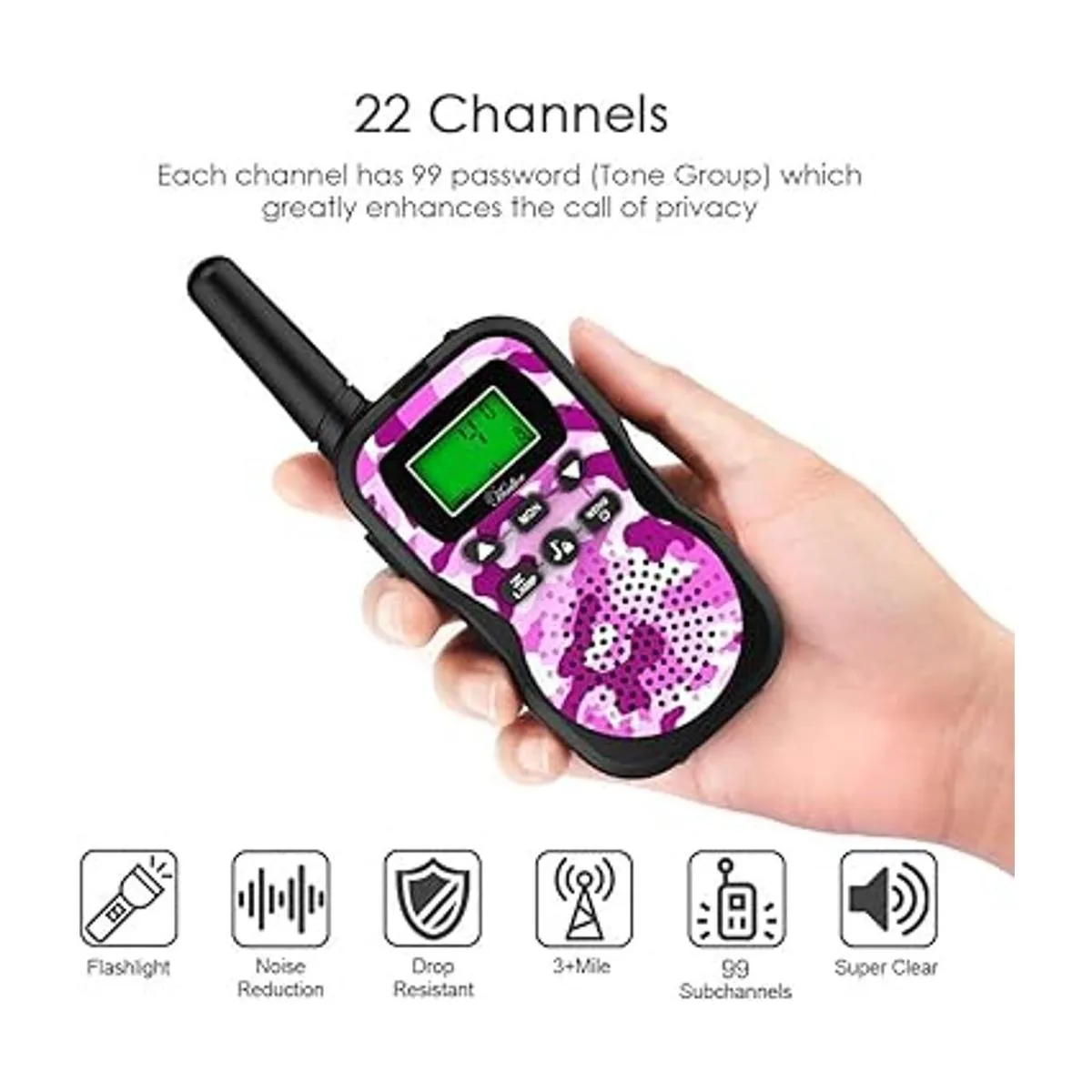 Huaker Walkie Talkies para niños paquete de 3 unidades de_4
