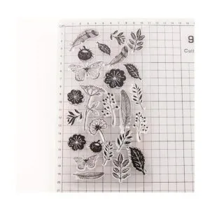 Dandelion Sello de goma diseño de hojas de flores y_2