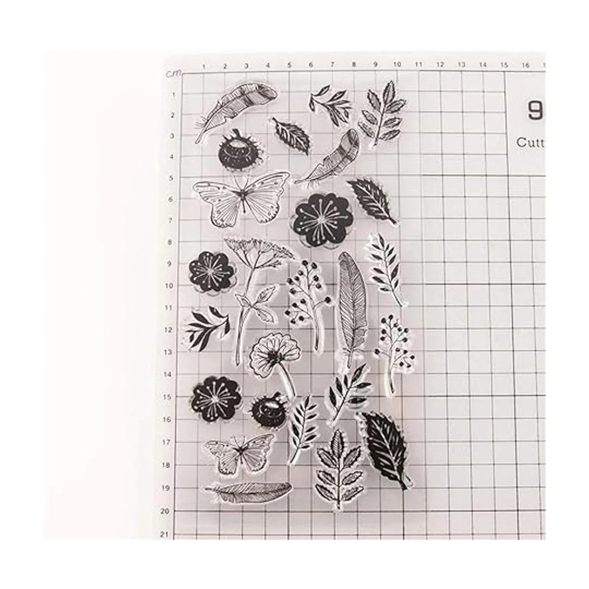 Dandelion Sello de goma diseño de hojas de flores y_2