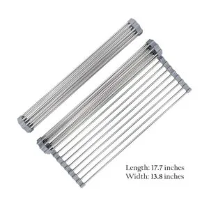 Hhyn Escurridor enrollable para el lavaplatos acero