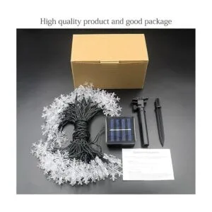 Mankinlu Cadena de luces solares para copo de nieve