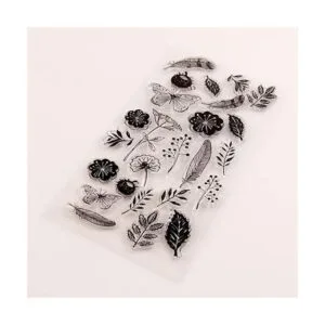 Dandelion Sello de goma diseño de hojas de flores y_3