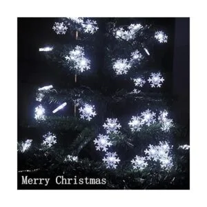 Mankinlu Cadena de luces solares para copo de nieve