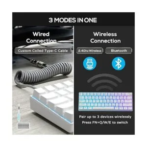 RK ROYAL KLUDGE RK61 Teclado mecánico 60 con cable en_2