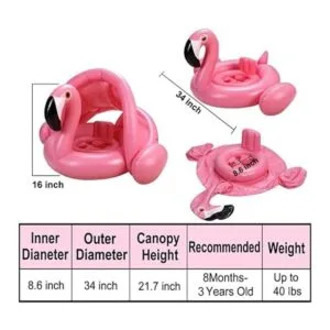 Flamingo Anillo de natación para bebé con UPF 50_2