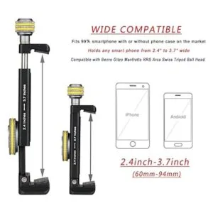 Adaptador de montaje de trípode de abrazadera de teléfono