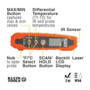 Klein Tools IR07 Termómetro digital LCD de doble_3