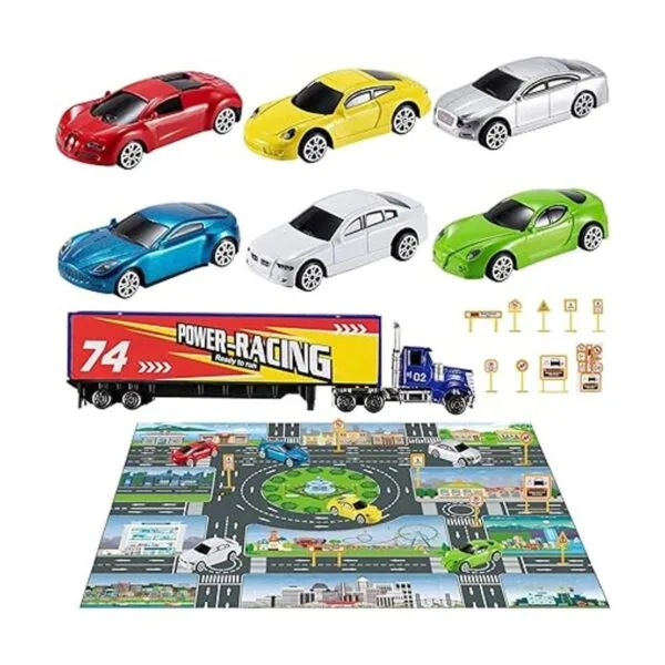 TEMI Diecast Juego de juguetes de autos de carreras con