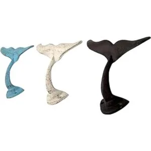 Ganchos de pared de hierro fundido ballena colores