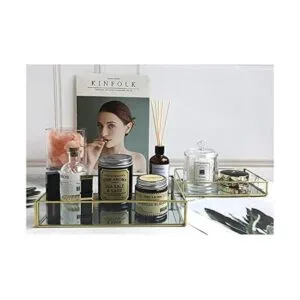 Cq acrylic Bandeja decorativa con fondo de espejo y_4