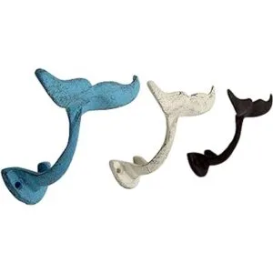 Ganchos de pared de hierro fundido ballena colores