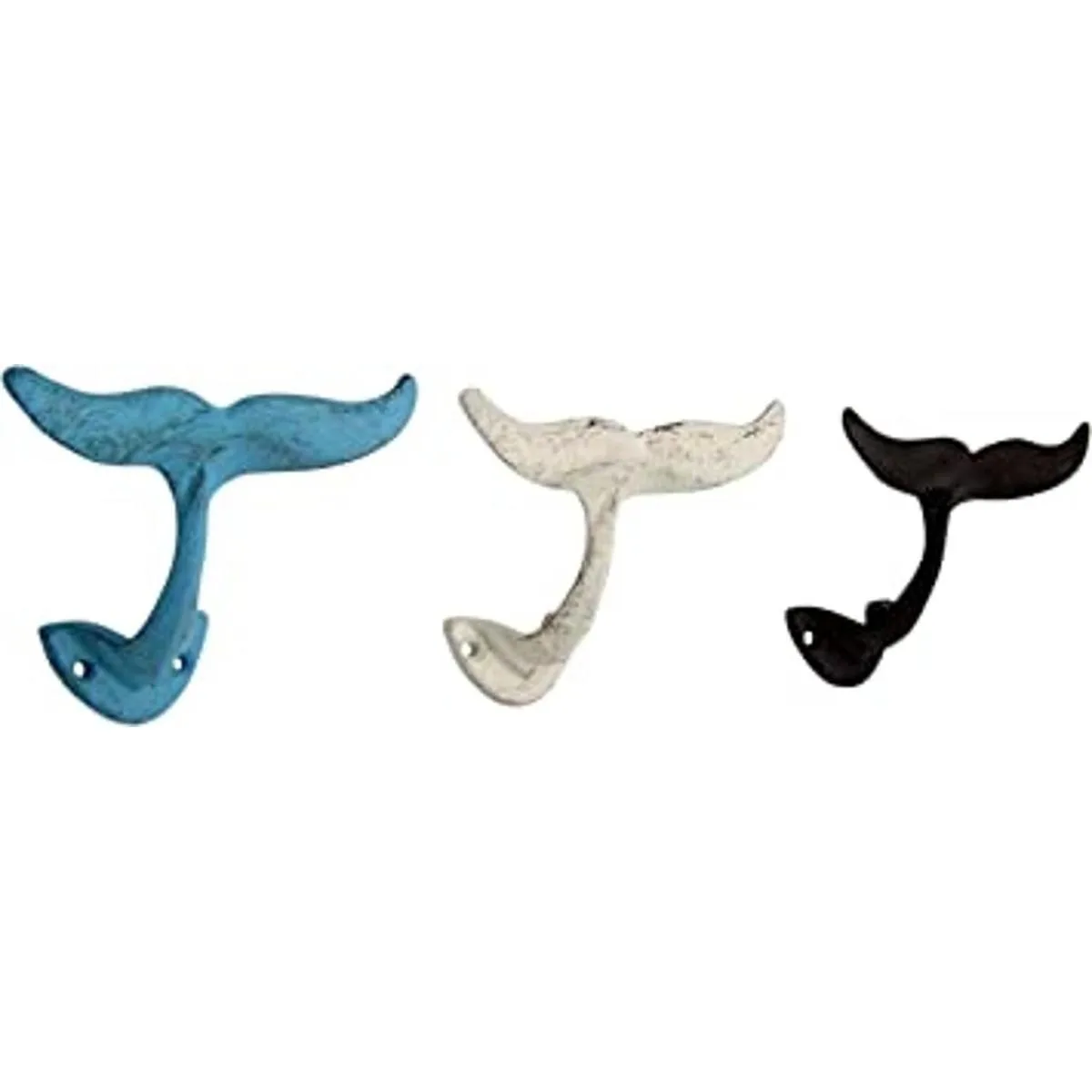 Ganchos de pared de hierro fundido ballena colores