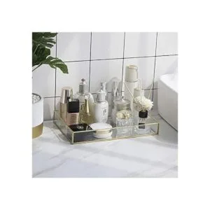 Cq acrylic Bandeja decorativa con fondo de espejo y_5