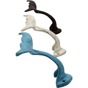 Ganchos de pared de hierro fundido ballena colores