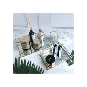 Cq acrylic Bandeja decorativa con fondo de espejo y_3