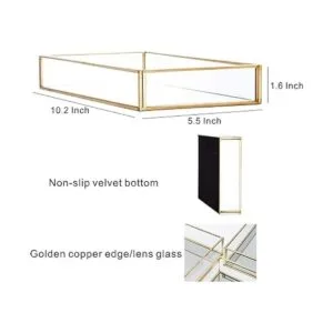 Cq acrylic Bandeja decorativa con fondo de espejo y_2