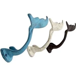 Ganchos de pared de hierro fundido ballena colores