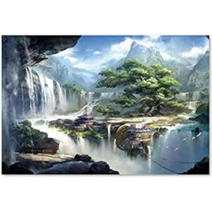 Queenie 1000 piezas arte abstracto cascada aislada isla_1
