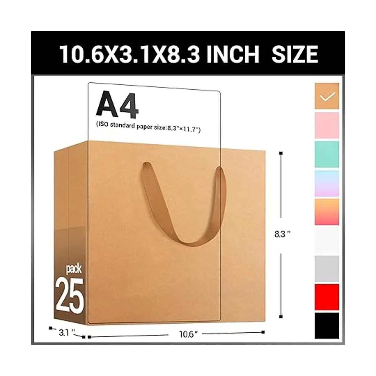 EUSOAR Bolsas de papel kraft para regalo 25 bolsas_2