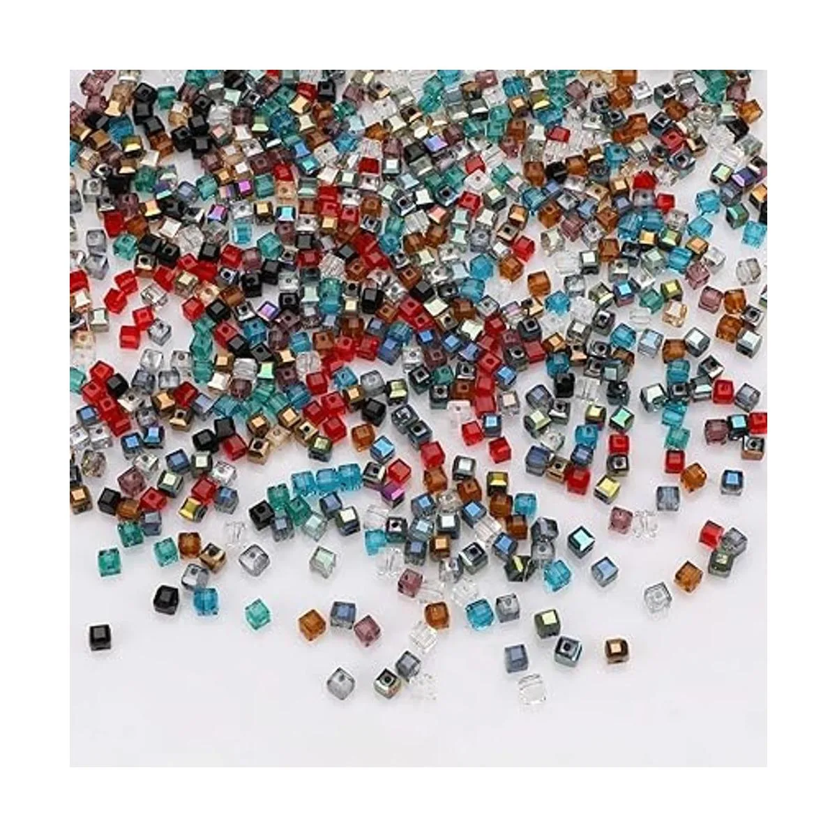 PHOGARY 1000 cuentas de cristal en forma de cubo cuentas_3