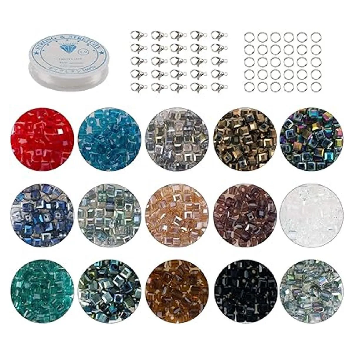 PHOGARY 1000 cuentas de cristal en forma de cubo cuentas_4