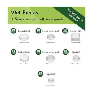 7 tamaños transparentes suaves y autoadhesivos Parachoques