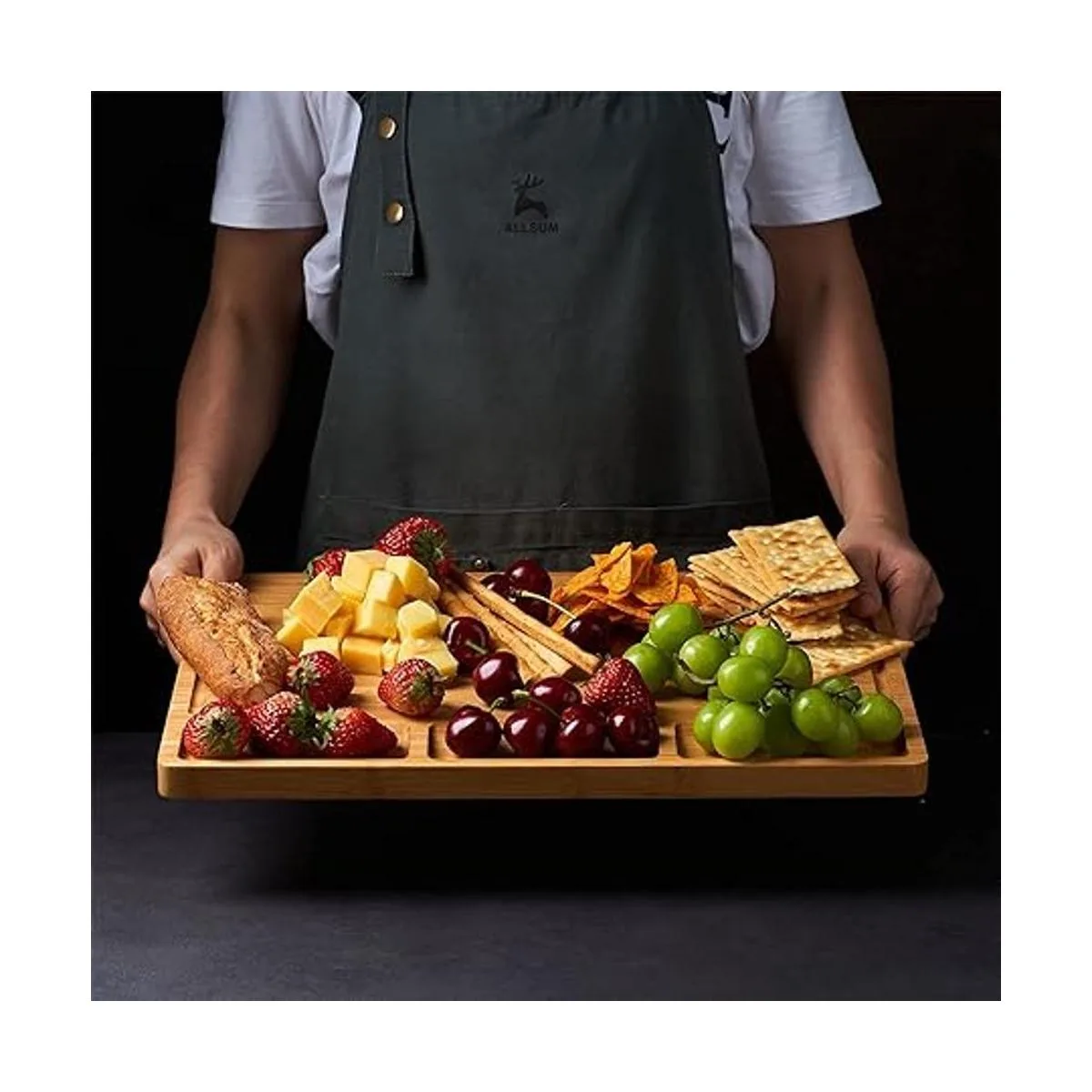 Tabla de cortar grande de madera de bambú para cocina_3