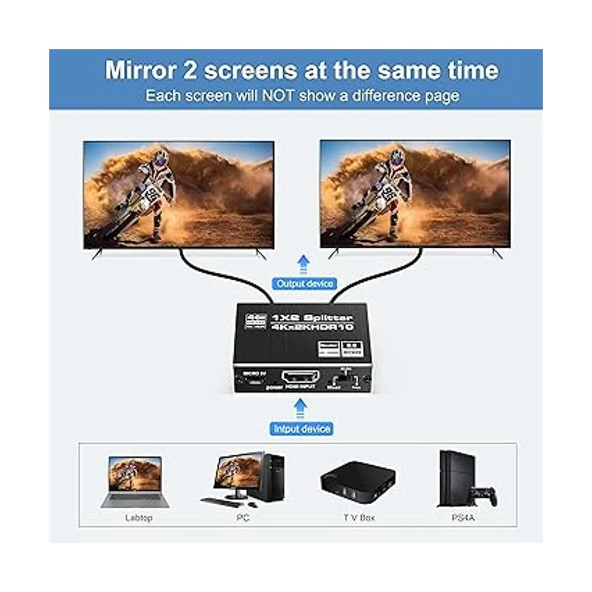 Divisor HDMI 4K60Hz 1 en 2 Out avedio links HDMI_2