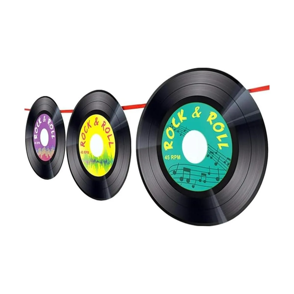 30 recortes de discos de los años 50 decoración de dos_4