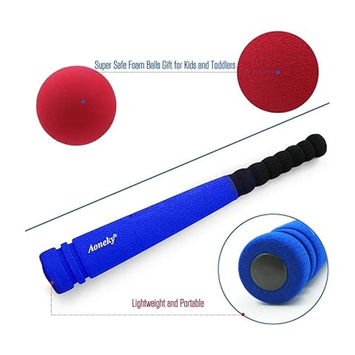 Aoneky Juego de pelotas de béisbol y pelota de espuma_5