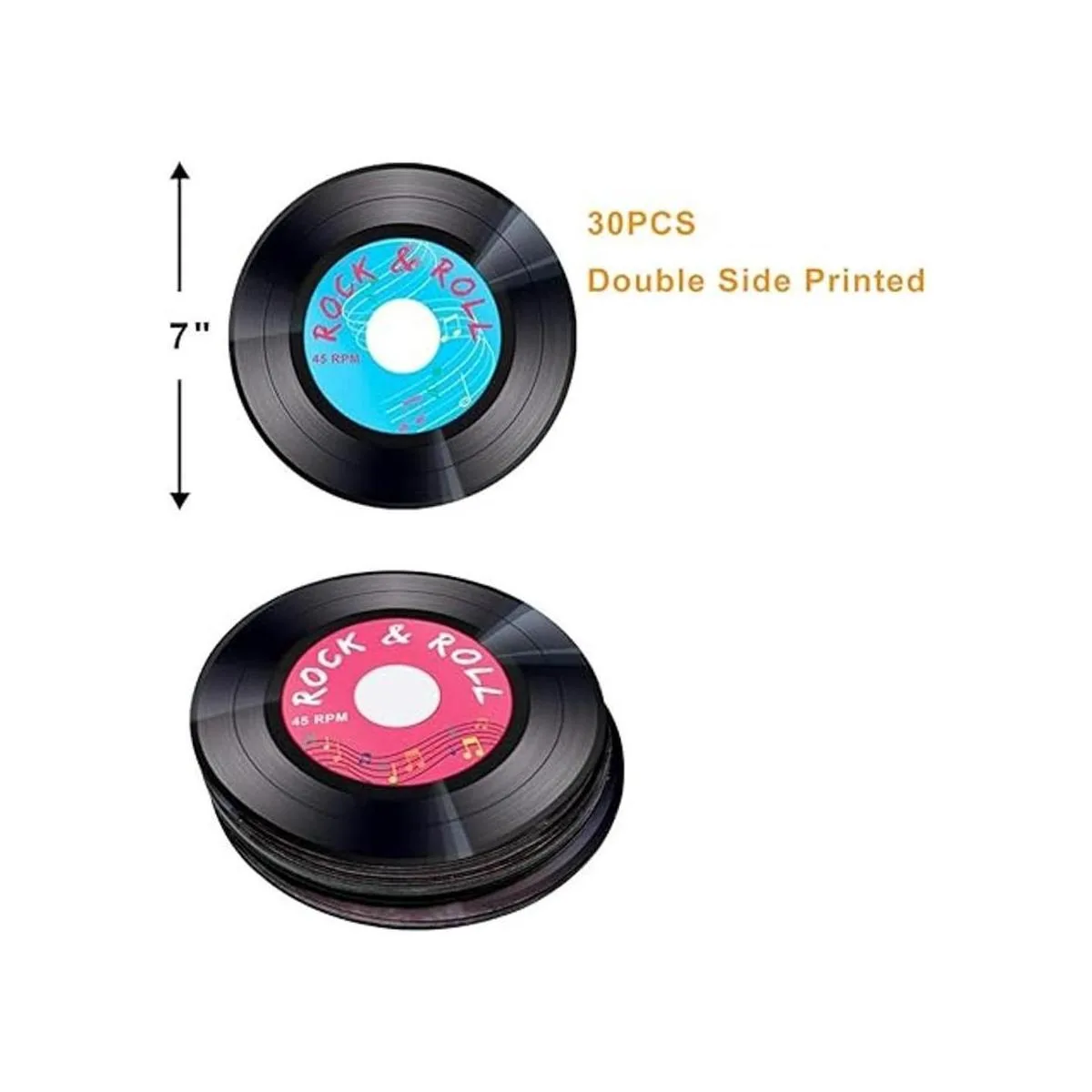 30 recortes de discos de los años 50 decoración de dos_6