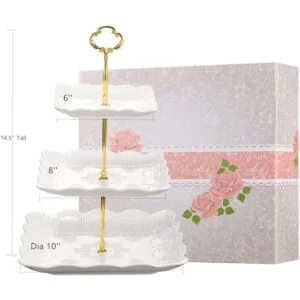 Sumerflos Soporte para cupcakes de porcelana de 3 niveles_3