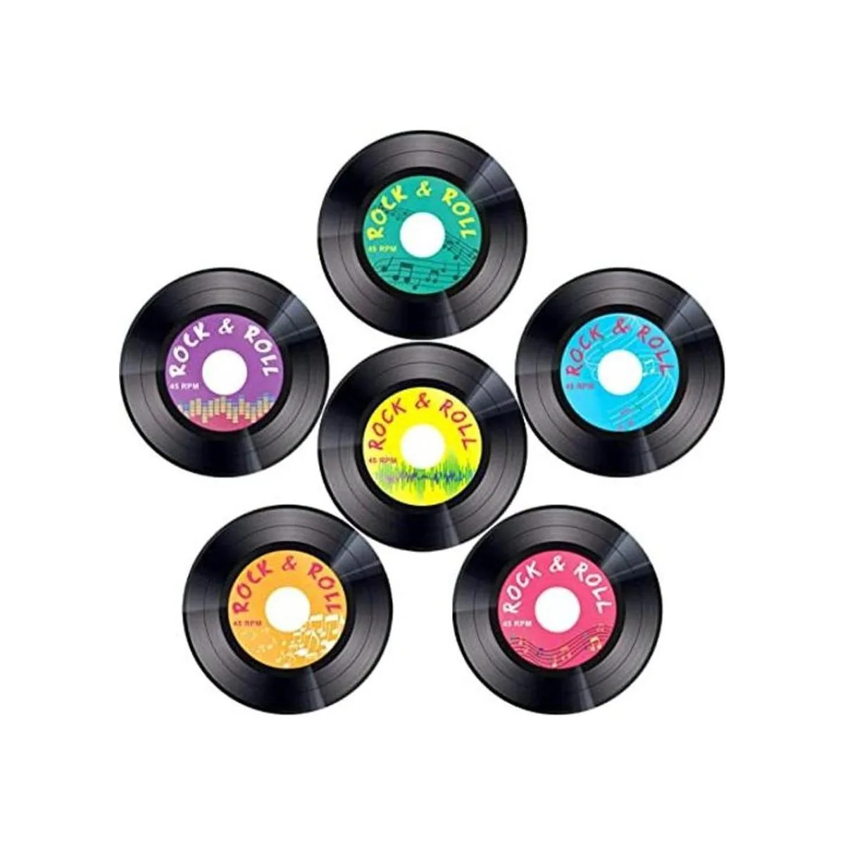 30 recortes de discos de los años 50 decoración de dos_1