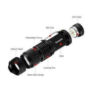 Paquete de 3 linternas de luz roja 3 modos linterna LED_5