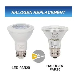 Simba Lighting Bombilla LED PAR20 de 6 W 38 grados