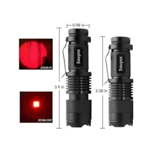 Paquete de 3 linternas de luz roja 3 modos linterna LED_3