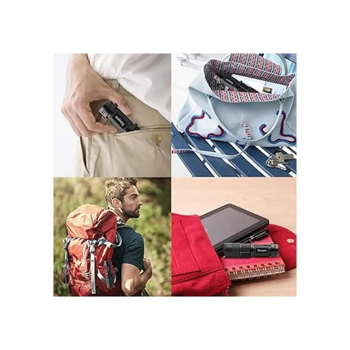 Paquete de 3 linternas de luz roja 3 modos linterna LED_6