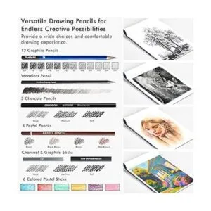 Shuttle Art Juego de lápices de dibujo 52 unidades con