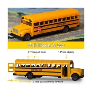 ArtCreativity Diecast Juguete de autobús escolar amarillo