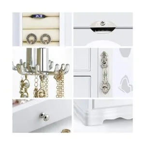 Joyero Hecho de madera maciza con organizador de 4_3